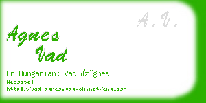 agnes vad business card